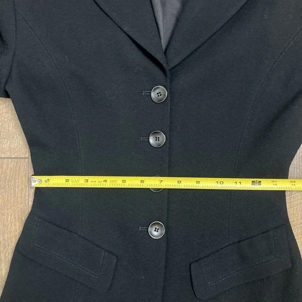 Vintage BEBE Black Wool Blazer Jacket Fitted 4-Button Size 2 Made in USA 90s Y2K